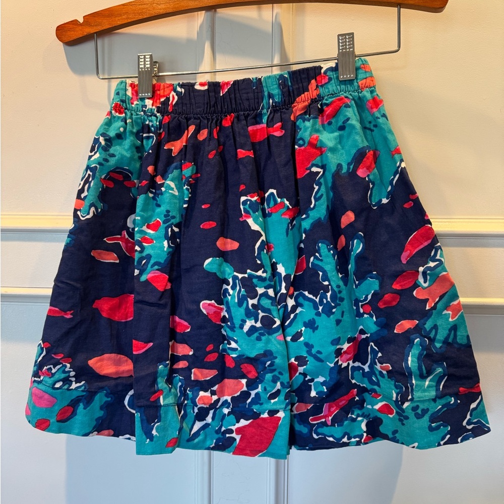 Lilly Pulitzer XS Pull On Mini Blue Sea Fish Coral Reef Me Up